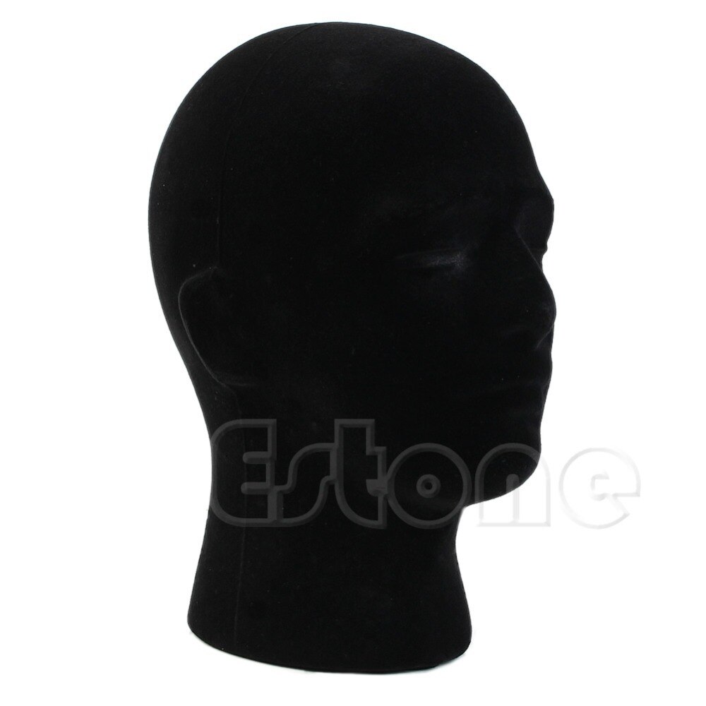 On 1pc mannelijke piepschuim mannequins, mannequin hoofd, pruiken, brillen, petten displaystandaard