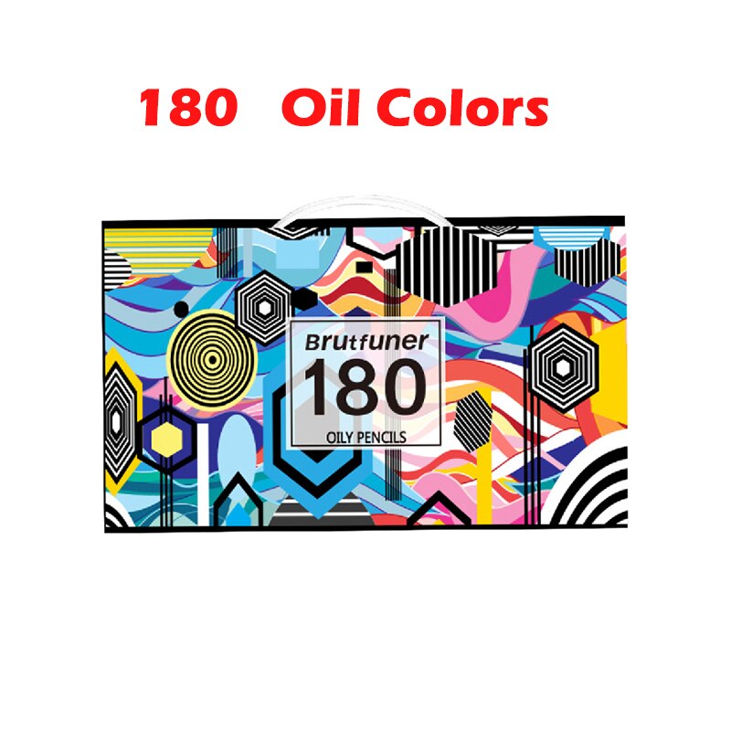 Brutfuner 48/72/120/160/180 Color Oil Color Pencils Set Wood Soft Watercolor Pencil For Drawing Sketch Art Supplies: 180 Oil Colors