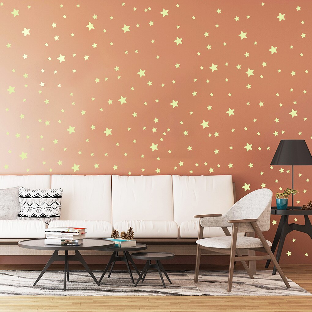 Luminous Wall Sticker Night Glowing Wall Decal Living Room Luminous Adhesive Wallpaper Decor Bedroom Self-adhesive Mural Decal