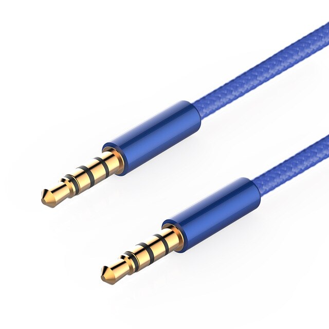 JianHan Audio AUX Cable 3.5mm Jack Speaker Cable 4 Poles Nylon Braided Headphones AUX Extension Cable for Microphone Car MP3 MP4: WHITE / 1.8 m