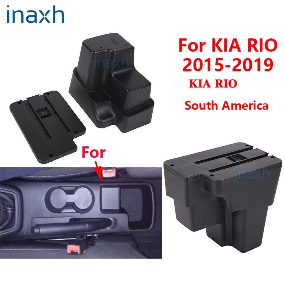 til kia rio armlen til sør-amerika ettermontering deler dedikert bil armlen boks senter oppbevaringsboks biltilbehør interiør usb