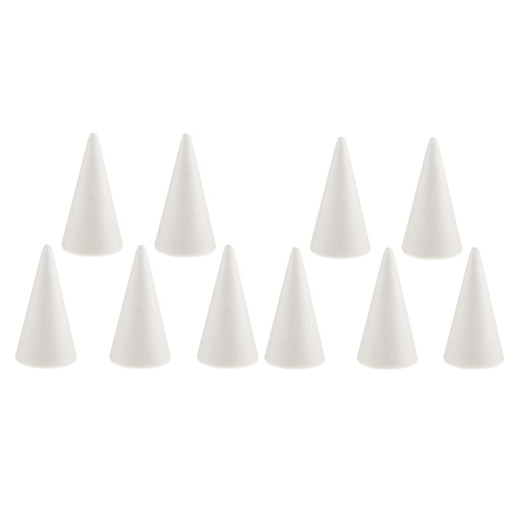 10 Pieces Cone Polystyrene Styrofoam Foam Embellishments DIY Materials 10cm