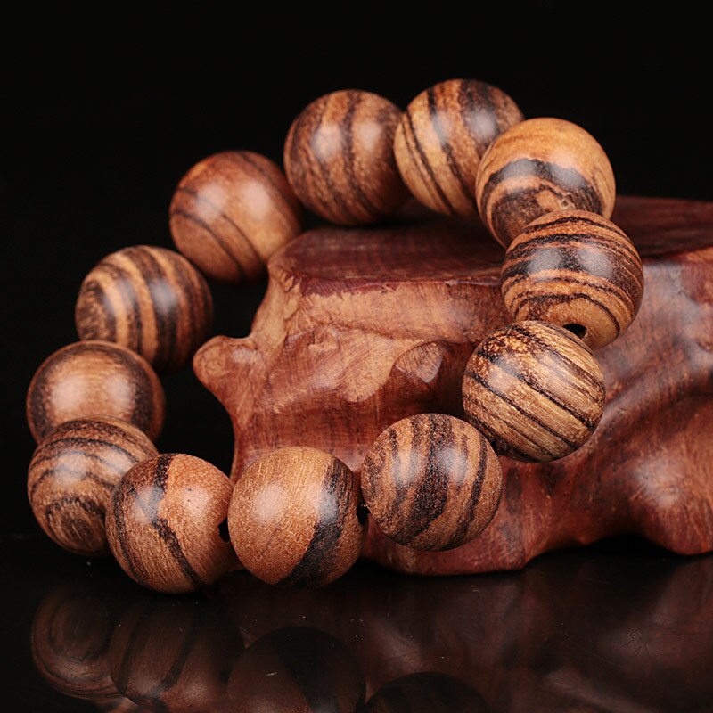 Vietnam Agarwood Holz Armbänder Tiger aufbringen Buddha Runde Perlen Handschnur Schmuck Männer Weihnachtsgeschenk