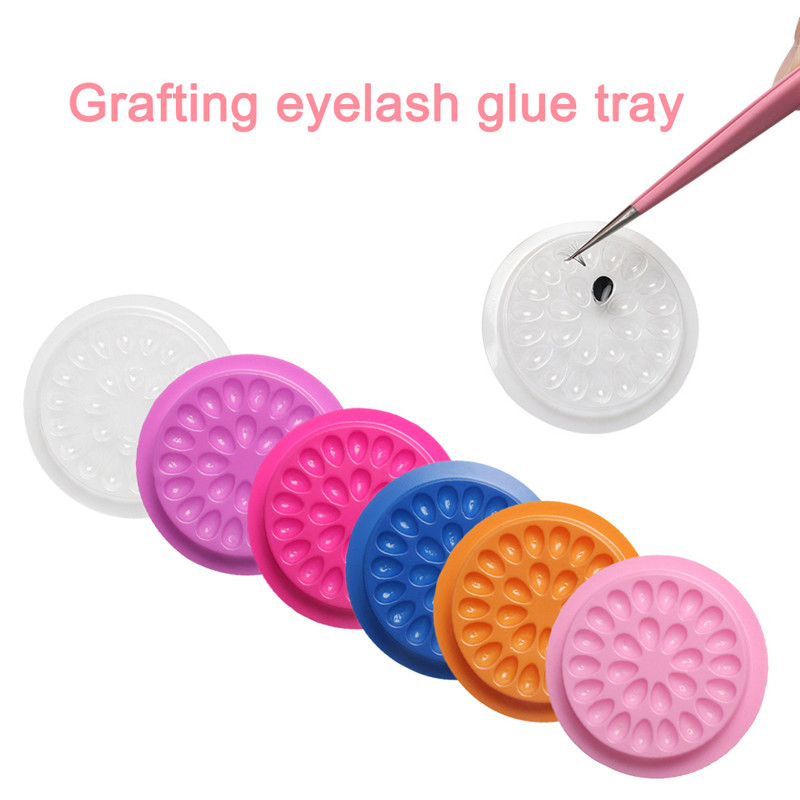10 stücke Kleber Dichtung Pad Für Wimpern Verlängerung Transparent Kleber Halter Wimpern Kleber Kunststoff Kleber Palette Paste Eeyelash Werkzeuge