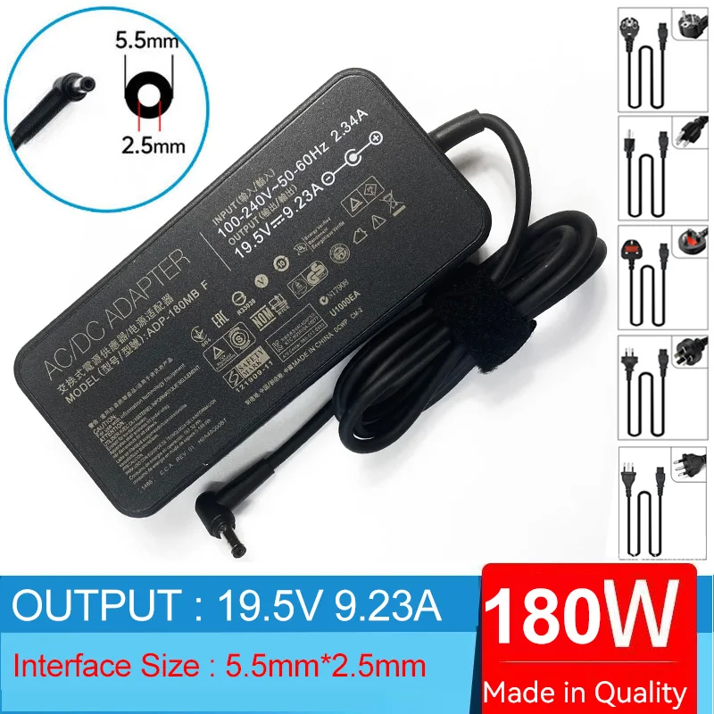 19.5v 9.23a 180w 5.5*2.5mm bærbar strømadapterlader til delta elektronikk adp -150rb b adp -180hb d tuf spilling  fx504g fx504ge