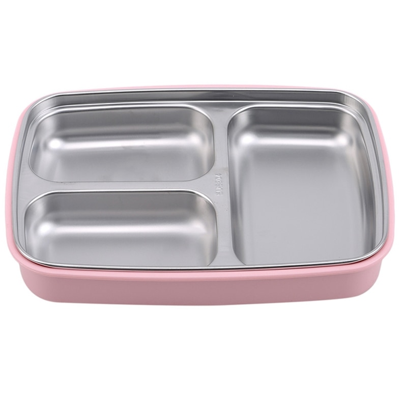 Stainless Steel Student Sealed Insulated Lunch Box Adult Lattice Square Portable Single Layer Lunch Box