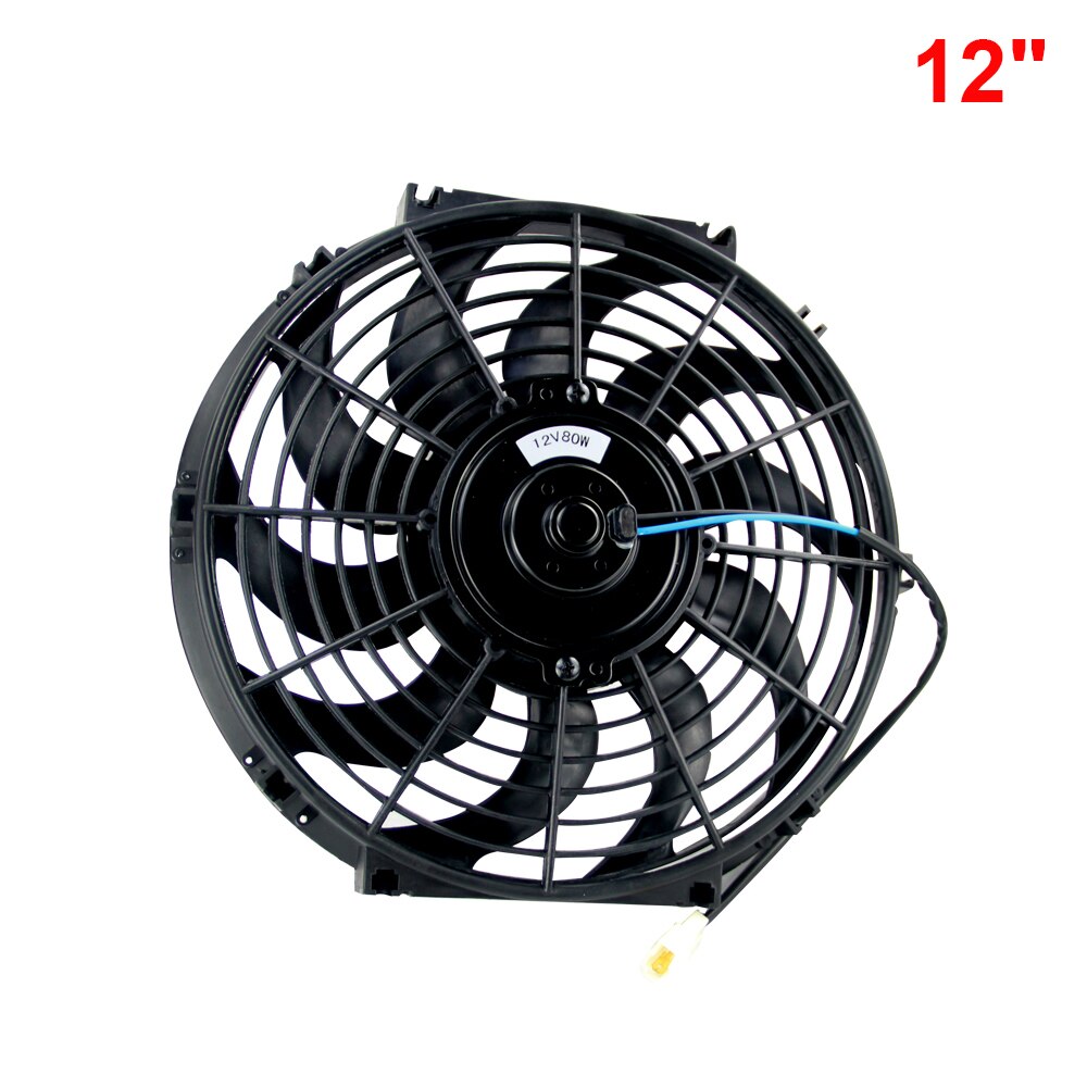 Universal 9 &quot; 10 &quot; 12 &quot; 14 &quot; motorkøler oliekøler køling elektrisk pull push blæser køler motor køleventilator 12v 80w
