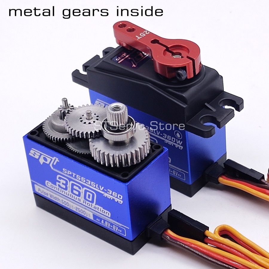 SPT5525LV-360 25kg SPT5535LV-360 35kg full metal gears standard digital servo 360 continuous rotation rotary RC Crawler capstan