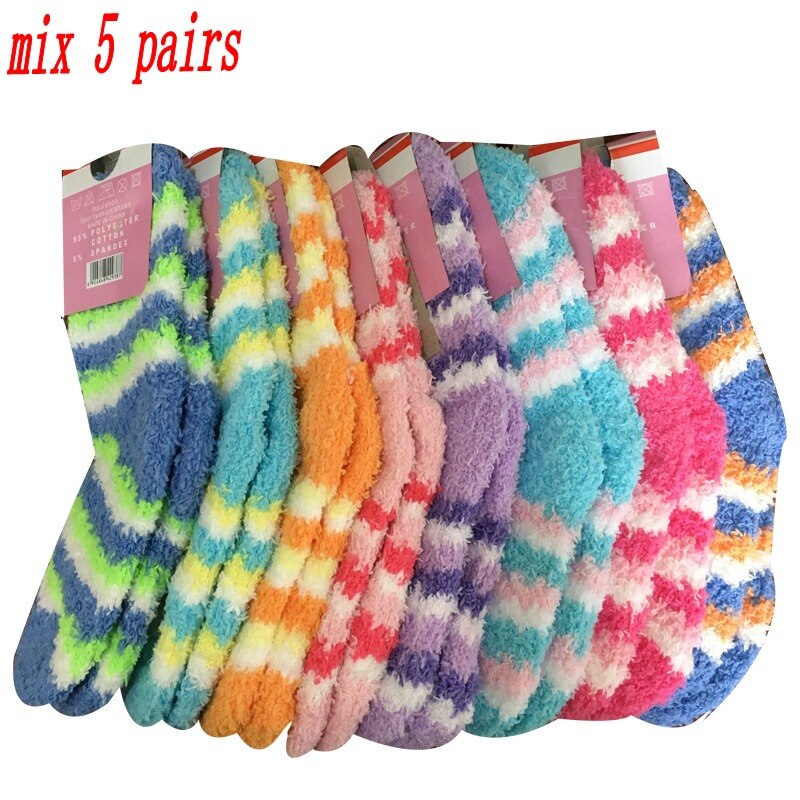 Winter Coral Velvet Warm Children Socks Candy Color Socks For Girls Boys Socks 0-3 Year Baby Socks 5 pairs / lot: 0-2 year