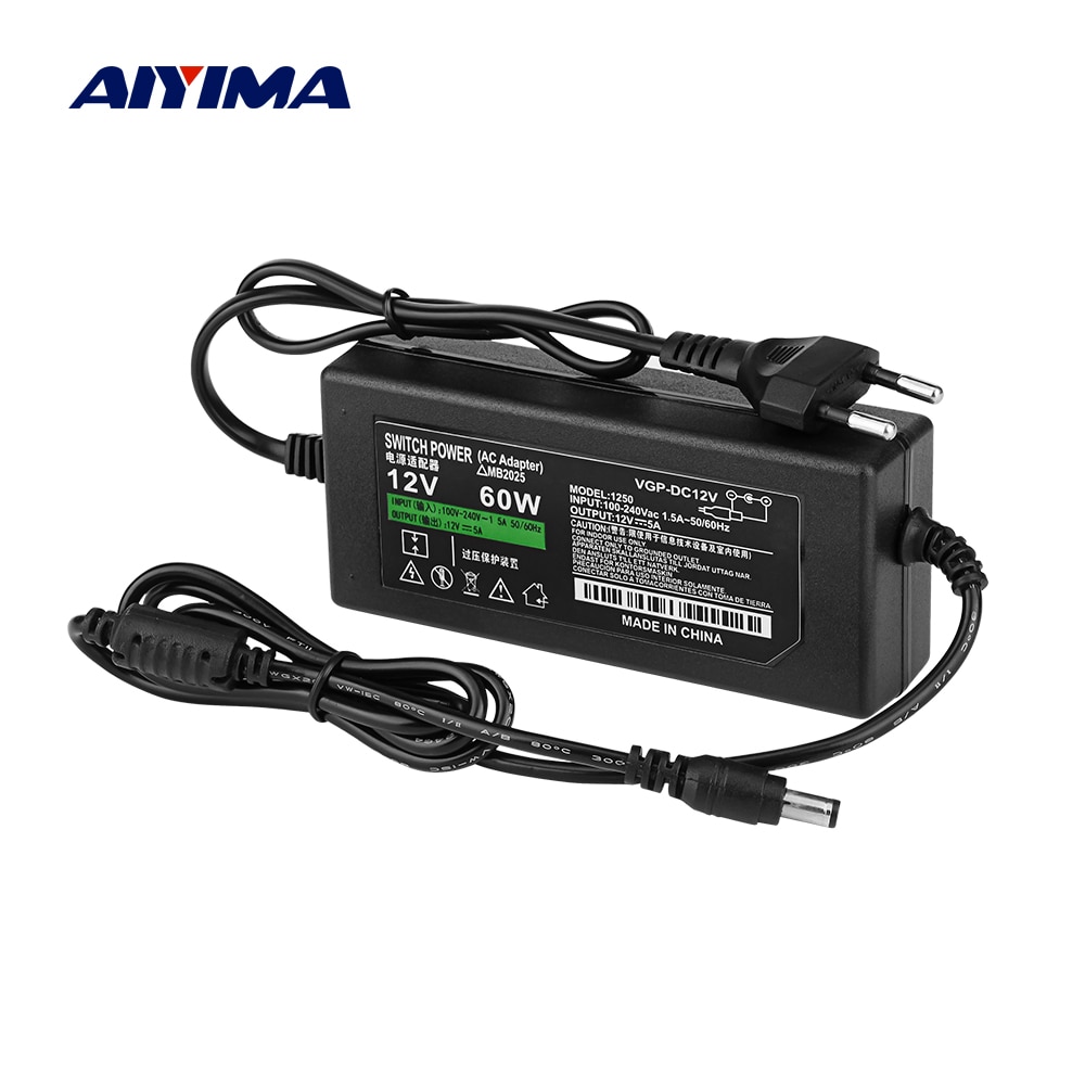 Aiyima DC12V 5A Versterker Voeding Ac 110-240V Naar 12V Adapter Voor TPA3116 Versterkers home Audio Amp Us Eu Plug
