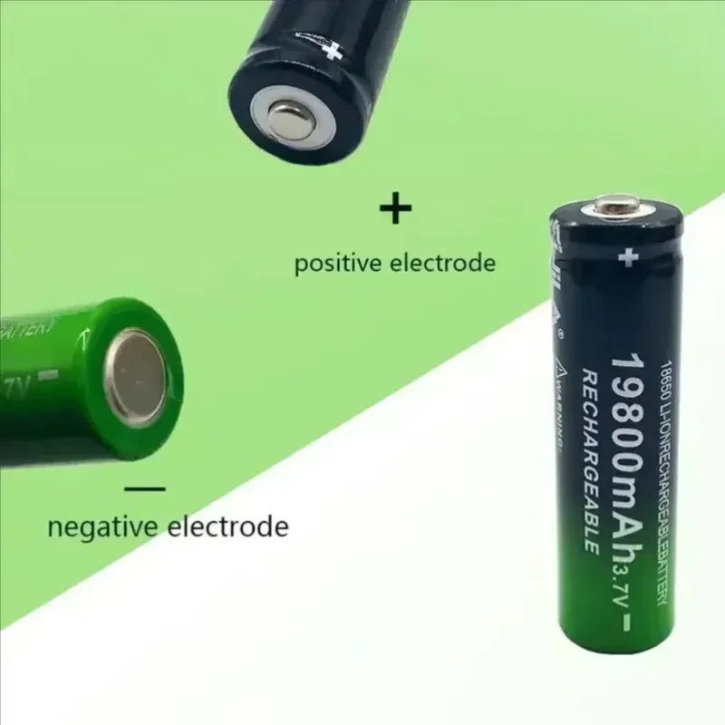 18650 Lithium - Ion Rechargeable Battery - 3.7V 19800mAh with USB Charger, Ideal for Flashlights & Razors