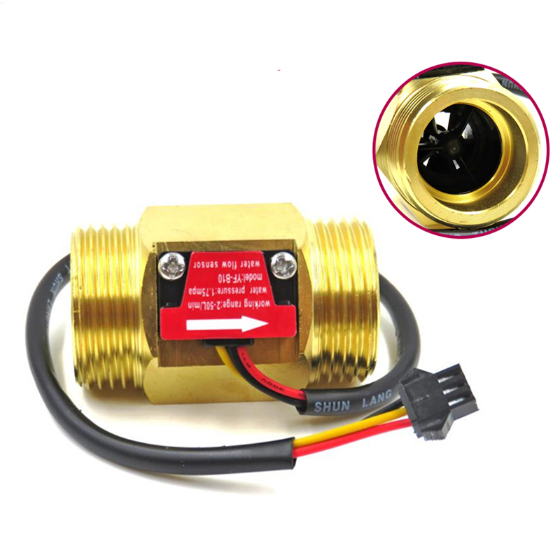 Wasser Fluss Sensor Hall Sensor Schalter Flow Meter Wasser Flow Sensor DN25 Messing Wasser Meter Industrielle Flowmeter1 Zoll DC 5-15V