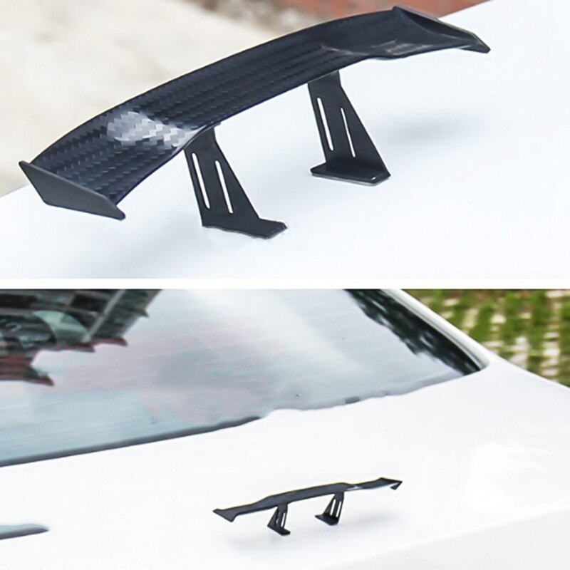 17cm bilar modifierad racing bak liten vinge mini spoiler kolfiber twill look luftdeflektor spoiler dekoration