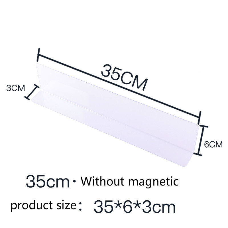 L-shape Commodities Separator Merchandise Guard Strip Supermarket Pvc Magnetic Clear Shelf Divider: 13