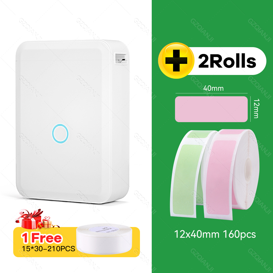 Niimbot Label Printer D110 Mini Wireless Protable Mobile Printer with 1 Roll Label Paper Price Tag Printing: Add 2Color Label