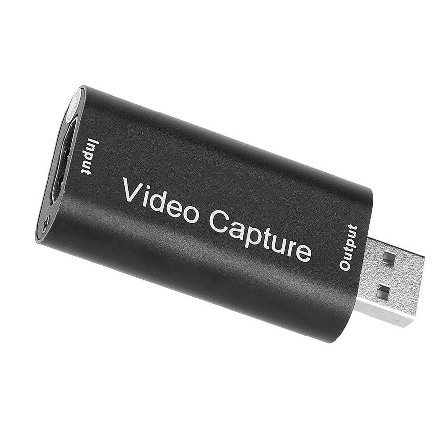 Usb 2.0 hdmi hd videooptagelseskort mini bærbar adapter sort til pc computer videooptagelseskort