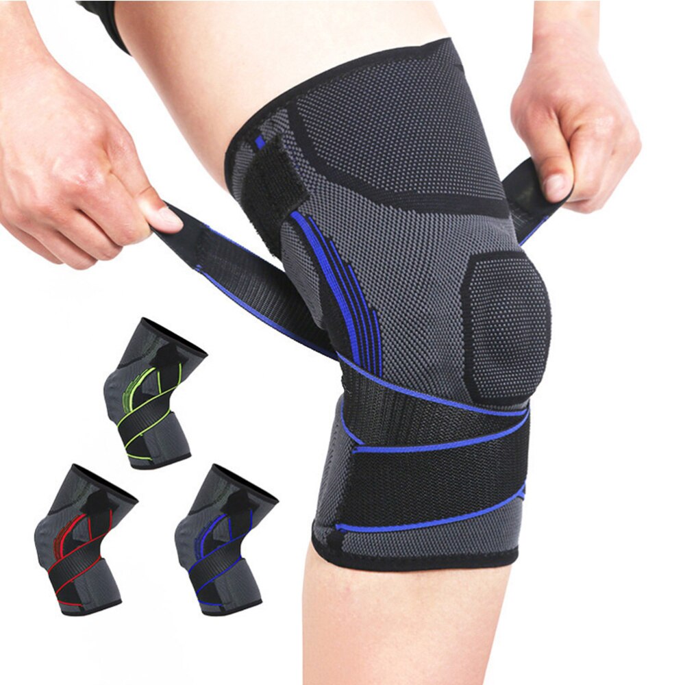 Sport Schutz Getriebe Unterstützung Silikon Frühling Druck Knie Pads Atmungsaktive Basketball Klettern Knie Schutz Ärmel-Größe B