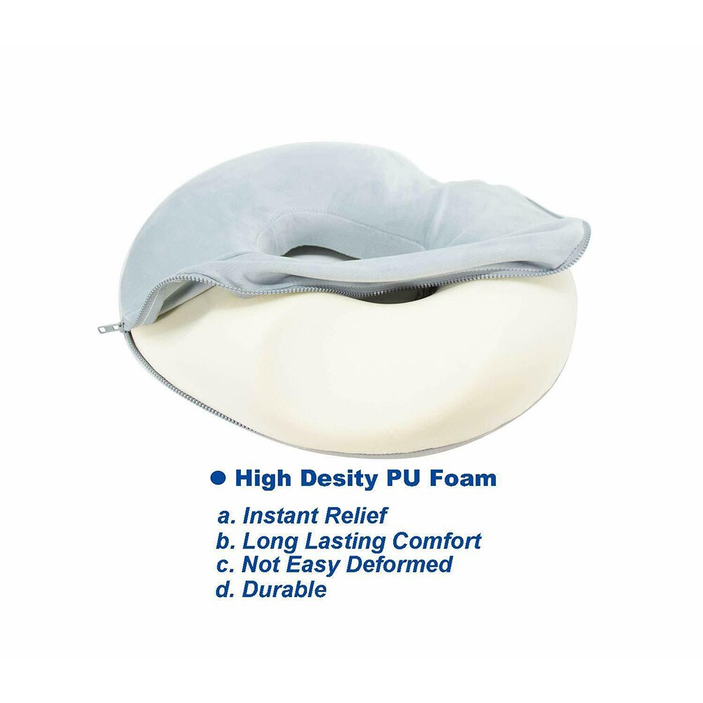 Tailbone Pain Hollowed Out High Density PU Foam Donuts Shape Shaping Seat Cushion Hemorrhoid Treat Sciatica Relief Hip Up