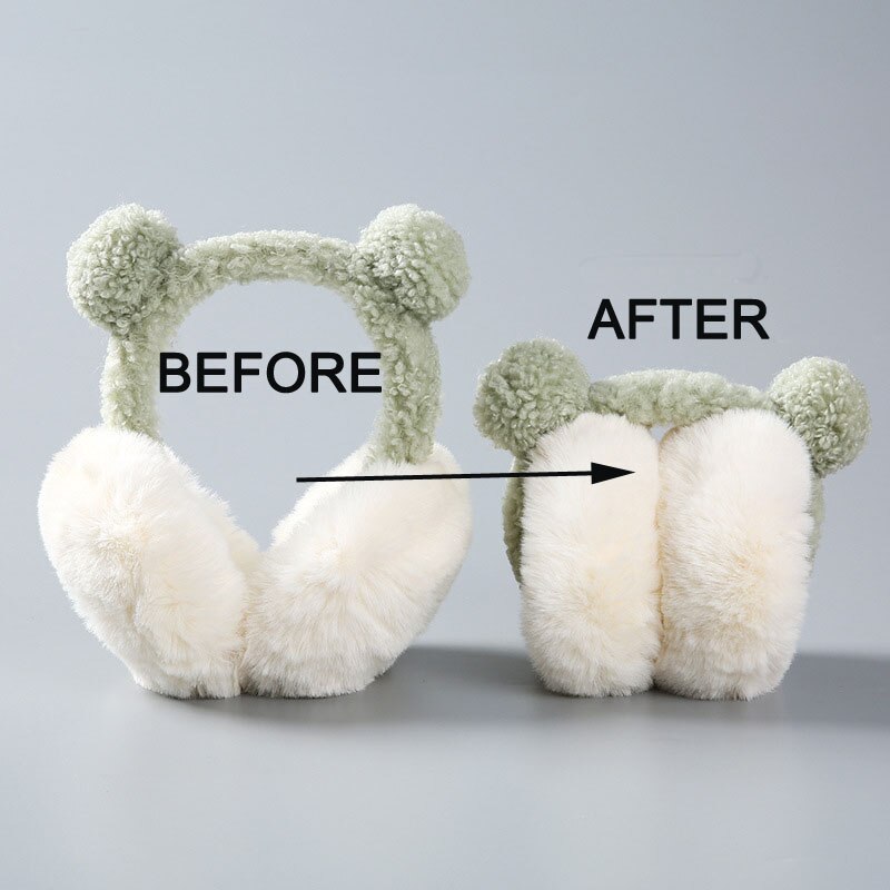 Winter Earmuffs Cute Frog Earmuffs for Women Warm Ear Muffs Ski Outdoor Headband Earphone Protect Christmas for Kid: pompom 5
