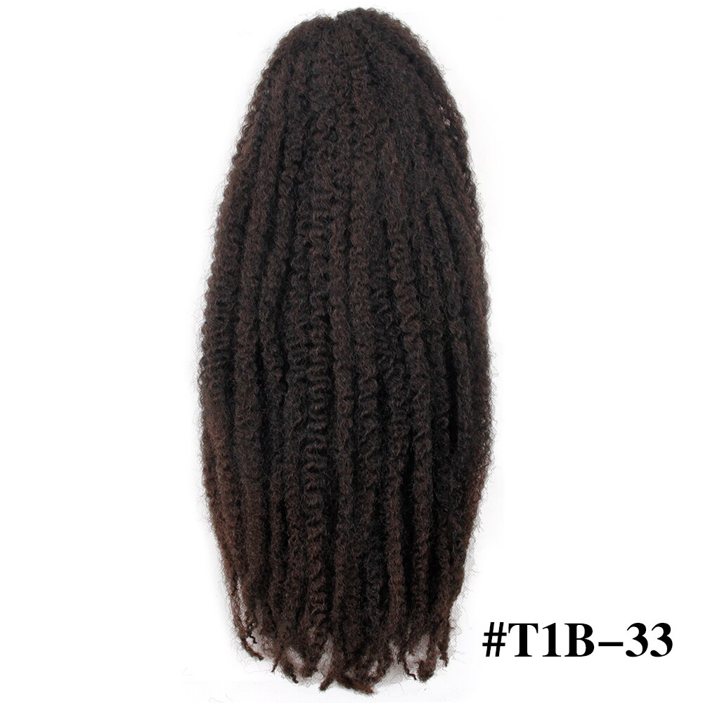 Marley fletninger hæklet ombre afro kinky twist hår syntetisk fletning hår hæklet fletninger hair extensions: T1b/33