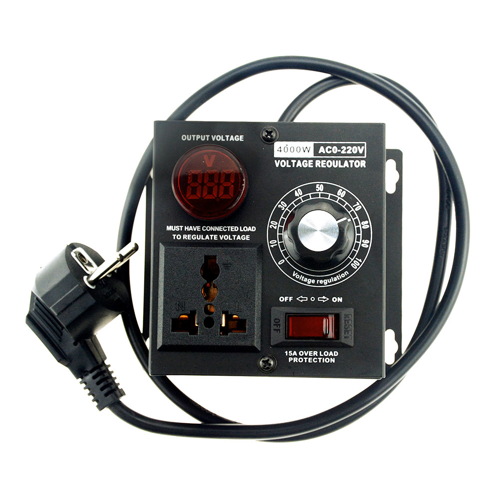 1Pcs Eu Plug Ac 220V 4000W Scr Elektronische Voltage Regulator Temperatuur Motor Speed Controller Dimmer Elektrische Tool verstelbare