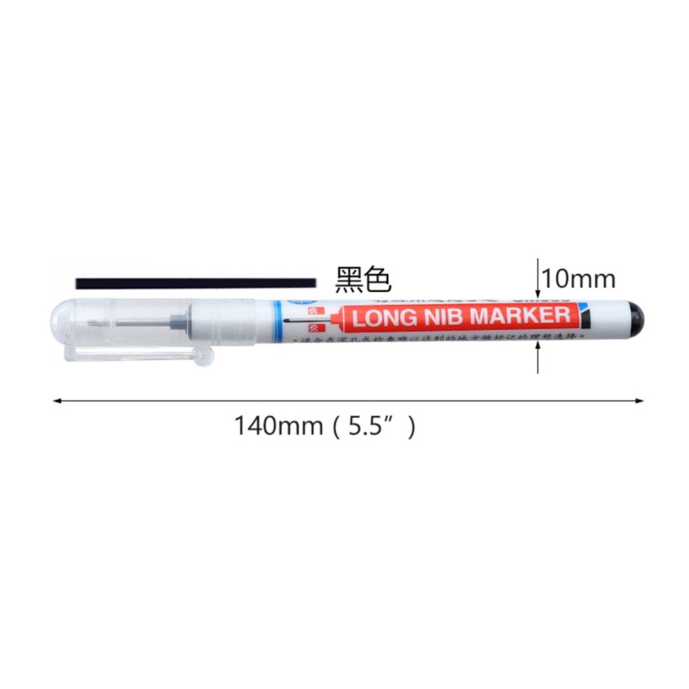 20mm Practical Long Nib Marker Pen Multi-function Woodworking Hardware Glass Wooden Marking Renovation Depth Marker Pens: black