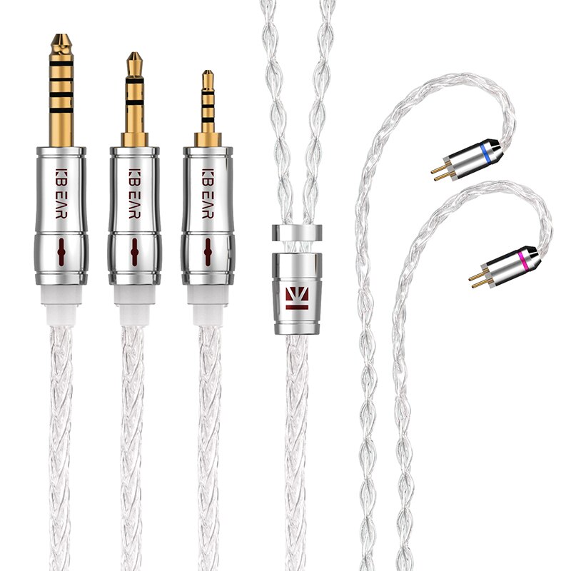 AK KBEAR-Limpid Pro 4N 8 Cores Upgrade Pure Silver Flagship Cable 2 Pin/ MMCX/ TFZ/ QDC In-ear Earphones Cable for KZ ASX BL01
