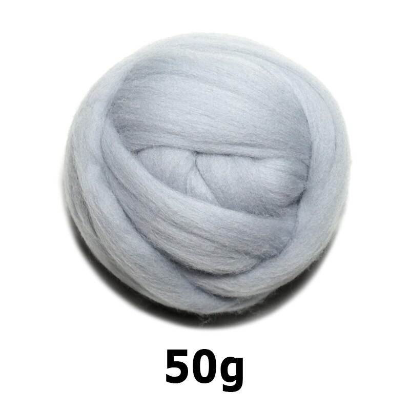 handgemaakte Wolvilt voor vilten 50g Light Grey Perfect in Naald Vilt 43 #: 50g