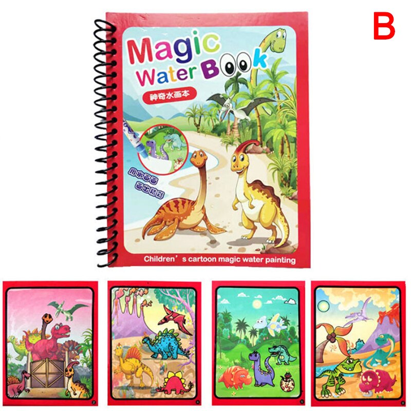 Livre de coloriage stylo magique peinture planche à dessin pour enfants jouets magique eau dessin livre d'anniversaire répété réutilisable GDeals: B