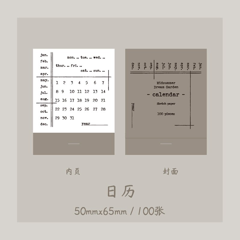100 Stks/doos, Basic Eenvoudige Datum Memo Pad, Tijd Planning Bericht Memo Pad, Kantoor Accessoires Student Briefpapier