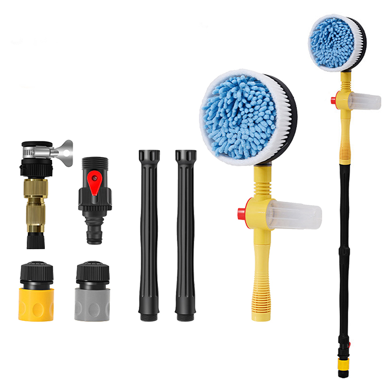 Cepillo de limpieza de coche, cepillo de espuma para lavado de coches, fregona de limpieza con mango largo giratorio automático, herramientas de limpieza de escoba, accesorios para automóviles