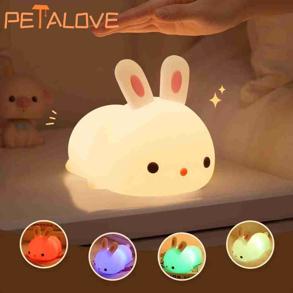 Luz nocturna, lámpara de silicona con forma de Animal, recargable por USB, luz suave y cálida, decoración de cabecera de habitación: Marrón