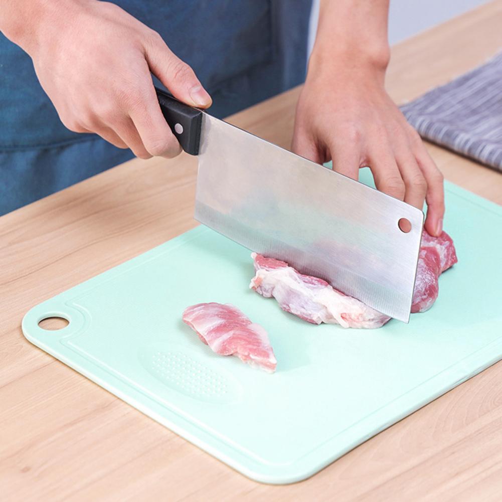 Cutting Board Double-sided Non-slip Portable Meat Fruit Vegetable Chopping Block Plastic for Household Kitchen Tools