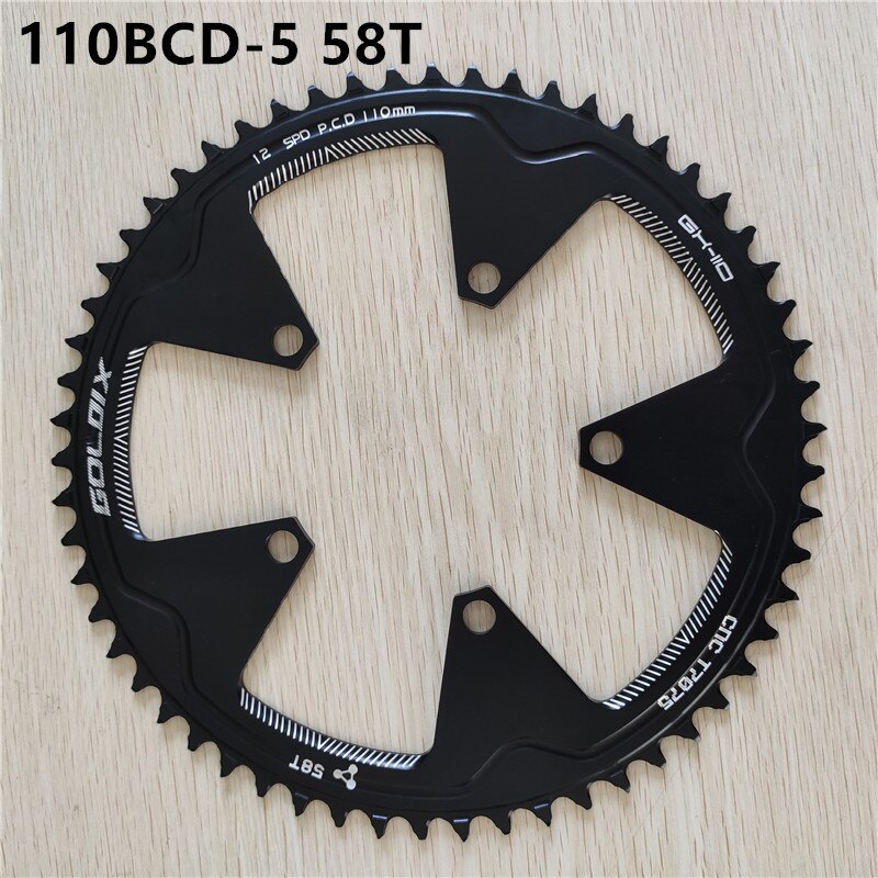 GOLDIX-plato de bicicleta de carretera, ancho estrecho, 38T-58T, plato de bicicleta, accesorios de manivela, BCD 110BCD: 58t