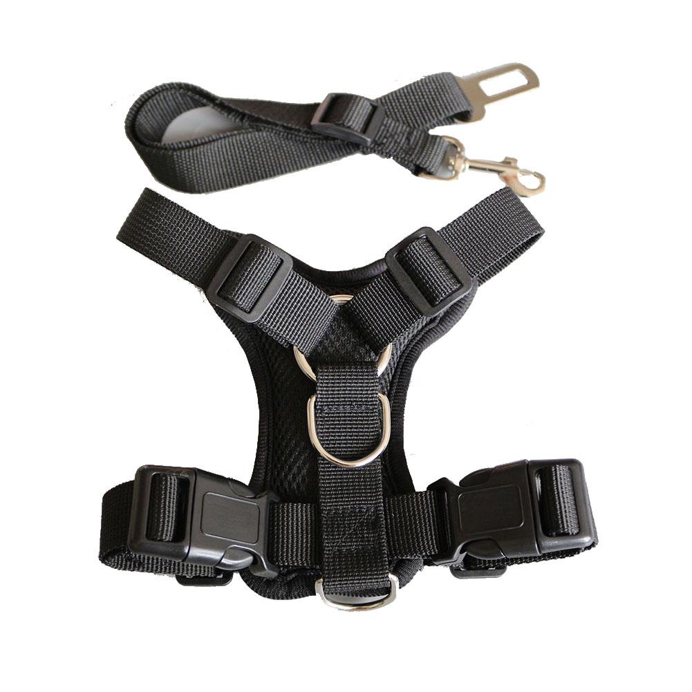 Hond Veiligheid Harnas Vest Met Riem Verstelbare Hond Auto Ademend Mesh Harnas Gordel Voertuig Connector Riem Voor Hond