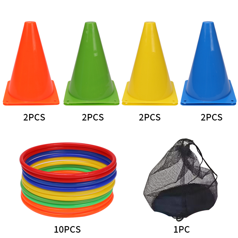 18Cm Teken Emmer Ferrule Voetbal Training Barricade Hindernis Voetbal Training Barricade Obstakel Gekleurde Bord Emmer Set: Default Title
