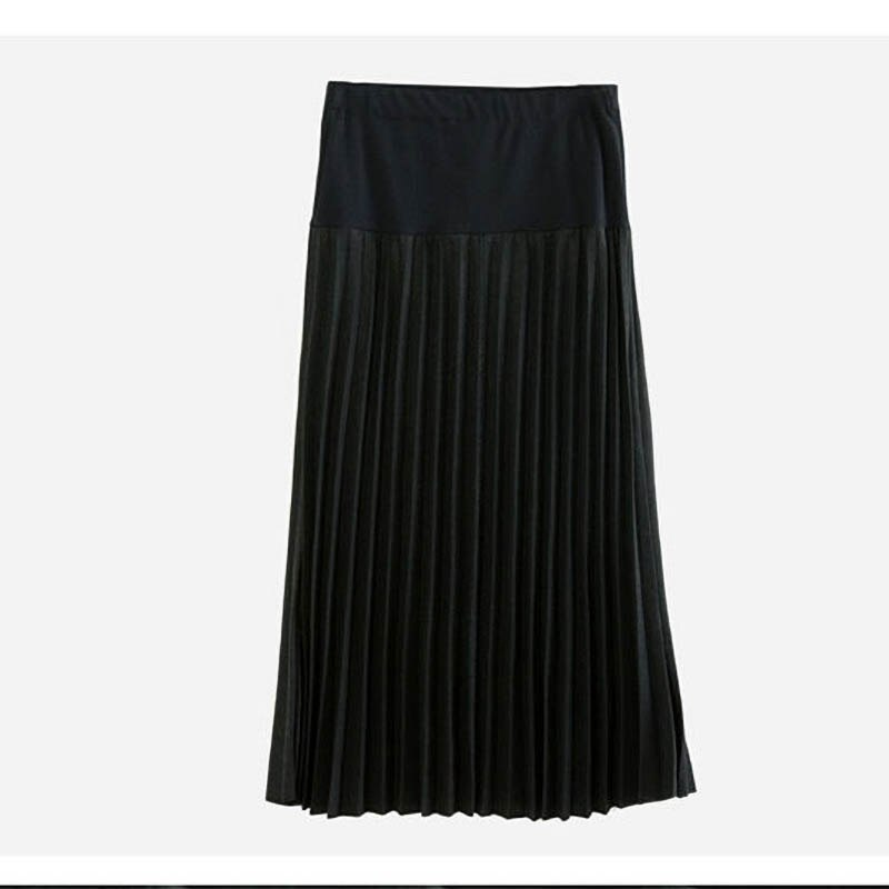 Herfst Moederschap Jurken Dunne Wollen Geplooide Maag Lift Half-Lengte Rok Paraplu Rok Zwangere Kleren Zwangerschap Rokken: Black / L