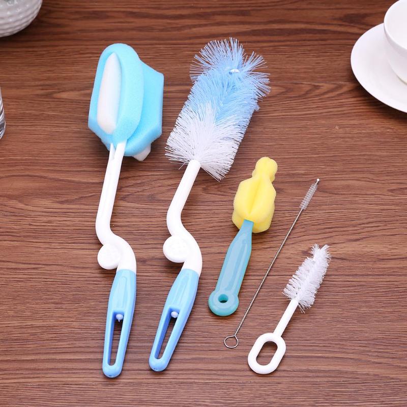 3/4/5Pcs Baby Fles Reiniging Borstels Set Spons Tepel Fopspeen Cleaner Melk Feeder Borstel Baby voeden Gereedschap Baby Care