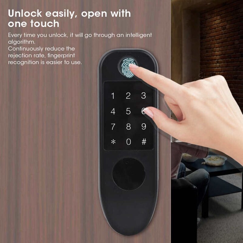 Smart Access Control Fingerprint Password Card Key Wiring Electric Anti-Theft 125KHz Door Lock For Home Apartment Safety Lock