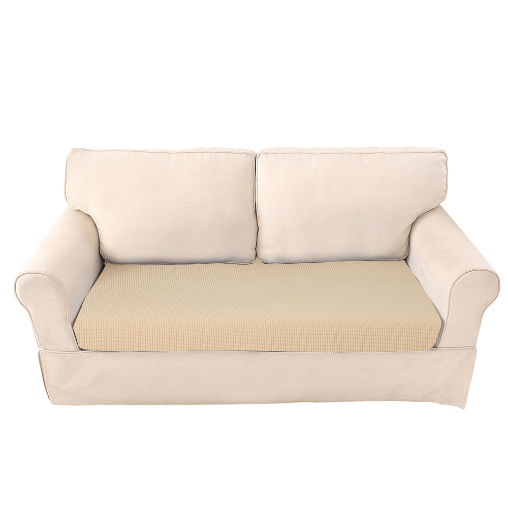 Huisdecoratie effen kleur bankkussenhoes elastische beschermer bankhoes persoonlijkheid bijpassende wasbare bankhoes hoes: Beige geel / 3 stoelen