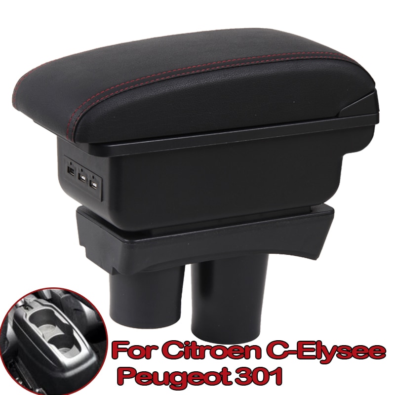 Boîte de rangement pour voiture Peugeot 301, c-elysee, boîte de rangement centrale accoudoir