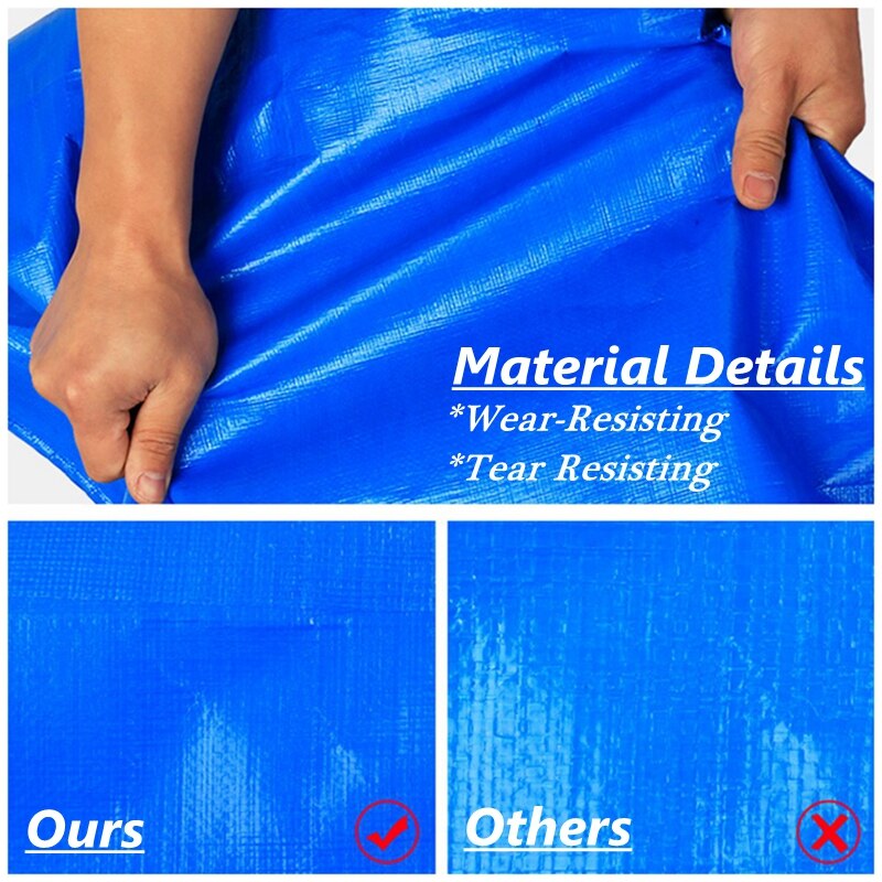 0.32Mm Blauw Oranje Pe Regendicht Doek Dekzeil Outdoor Luifel Shading Zeil Camping Vrachtwagen Luifel Grondzeil Huisdier Huis Cover