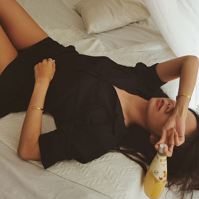 Sexy Chiffon Pajamas Dress Women Solid Long Sleeve Sleepwear Spring Summer Home Wear Nightwear Bath Gown M-L Casual Wear