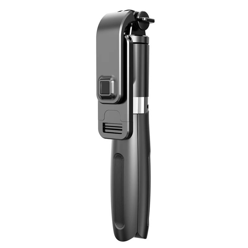 -multifunktionaler kabelloser bluetooth-selfie-stick, tragbarer handyhalter, ausziehbares mini-stativ für ios- und android-smartphones: Schwarz