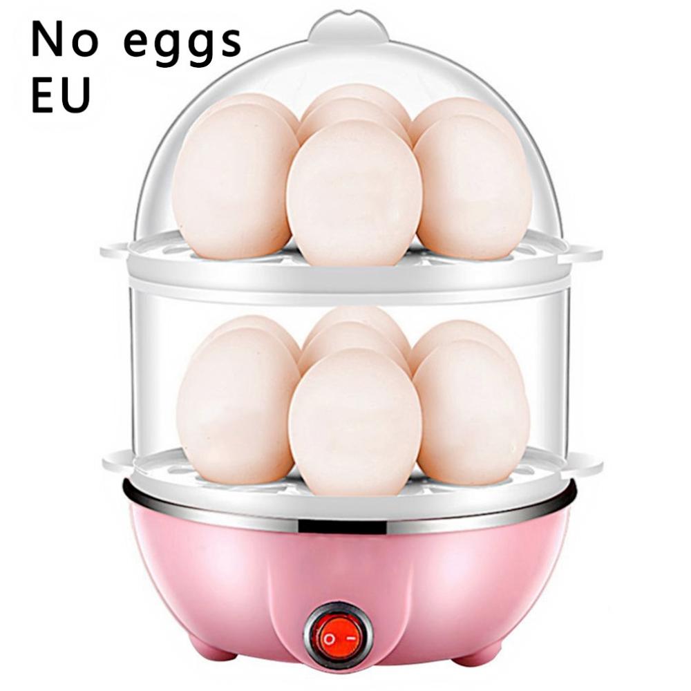 Hervidor de huevos eléctrico de doble capa, olla pequeña para cocinar huevos, tortilla codificada con apagado automático para conveniencia de cocina: pink