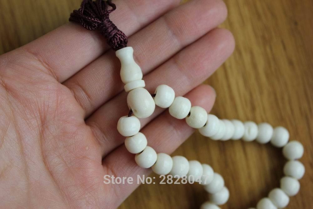 ML140 Ethnic Tibetan 108 Beads White Yak Bone Rosary 8mm Tibet Buddhist Bone Prayer Beads Mala Necklace Bracelets