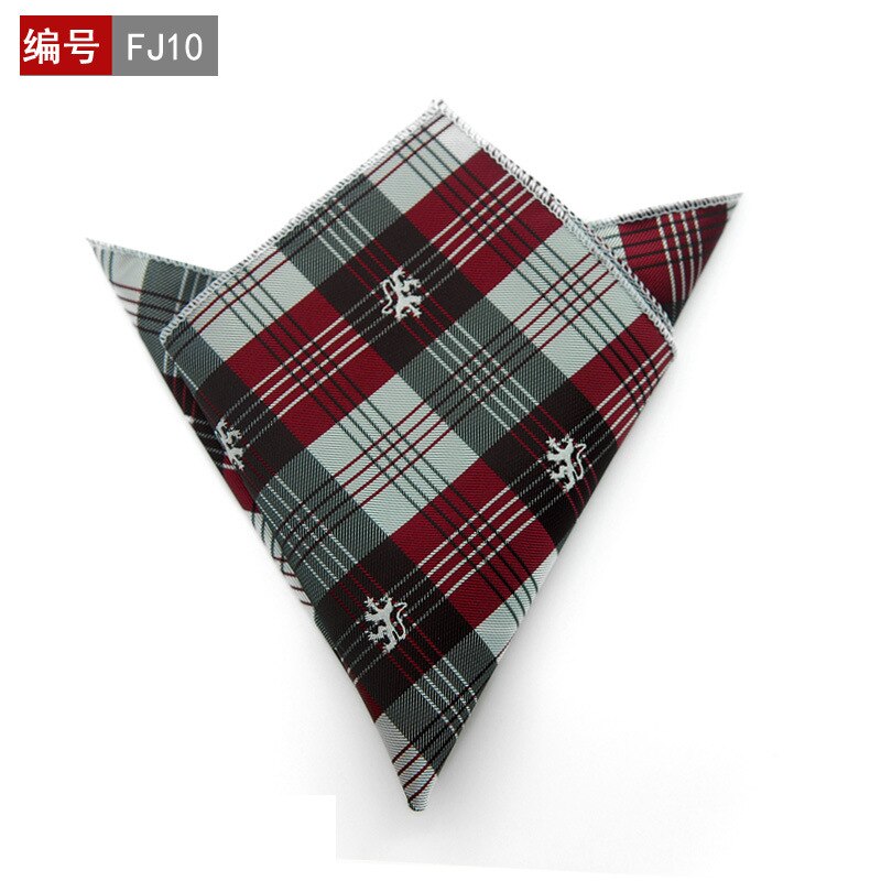 25*25cm polyester lommetørkle herre business dress floral lomme firkantet hankies klassisk rutete lomme håndkle: 10