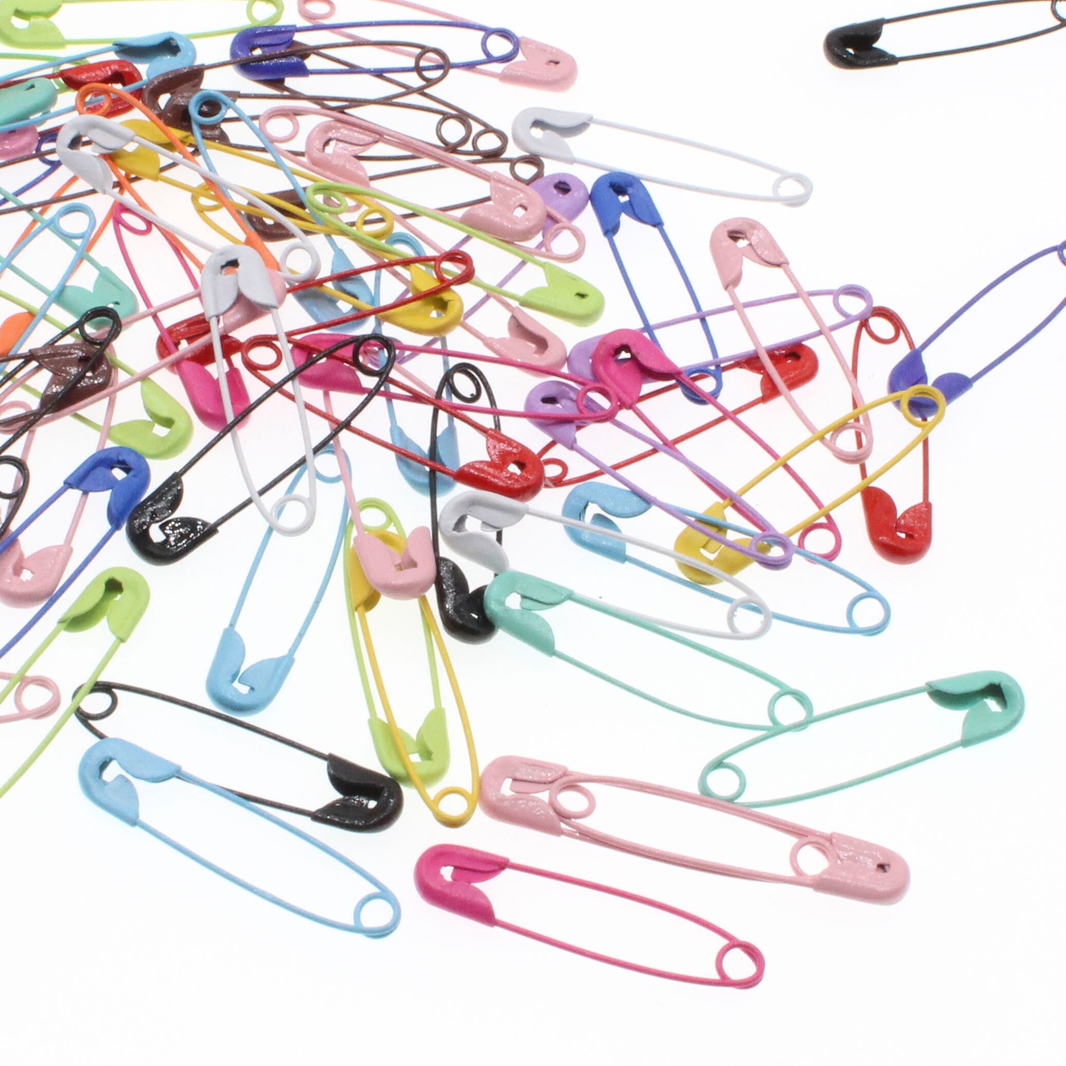 CHONGAI 100Pcs Colorful Safety Pins Colourful Painted Safety for Art Craft Sewing Necklace Jewelry Making