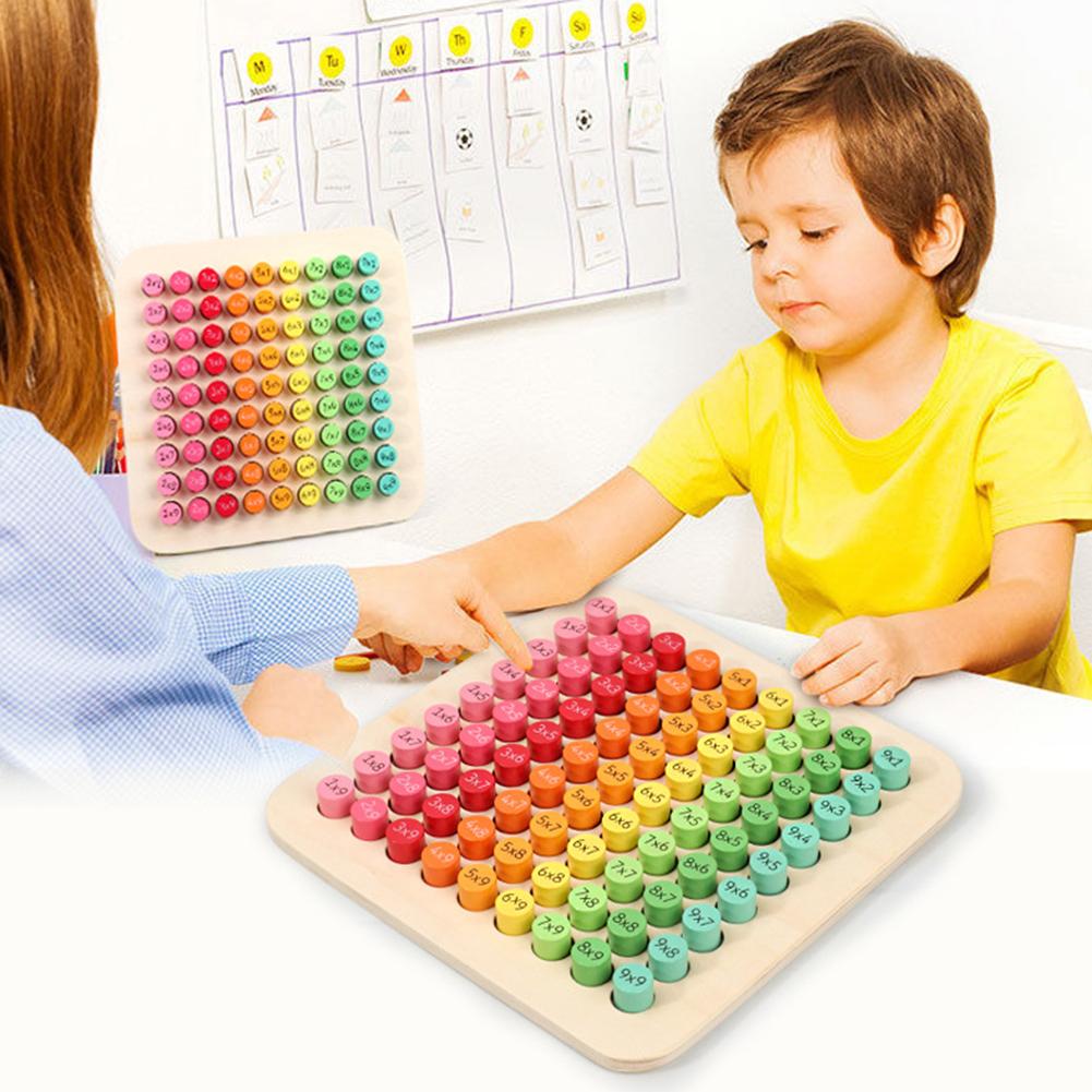 Kid 9X9 Figuur Blokken Houten Vermenigvuldiging Tafel Board Math Vroege Onderwijs Speelgoed Schoolbenodigdheden Intelligentie Ontwikkelen Speelgoed