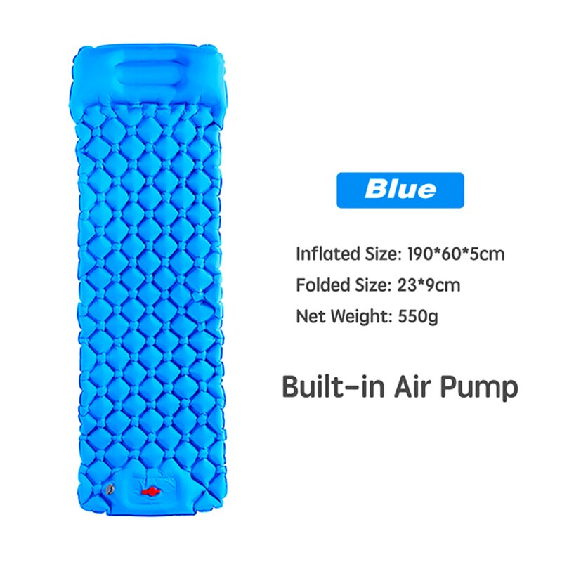 Camping Inflatable Mattress Outdoor Sleeping Pad With Pillows Waterproof Inflatable Air Mattresses Tourism Camping Equipment: J